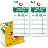 Eye Wash Station Inspection Tag-in-a-Box with Fiber Patch