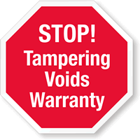 Stop Tampering Voids Warranty Destructible Tamper Seals