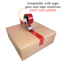Solid red StealGuard tamperproof tape